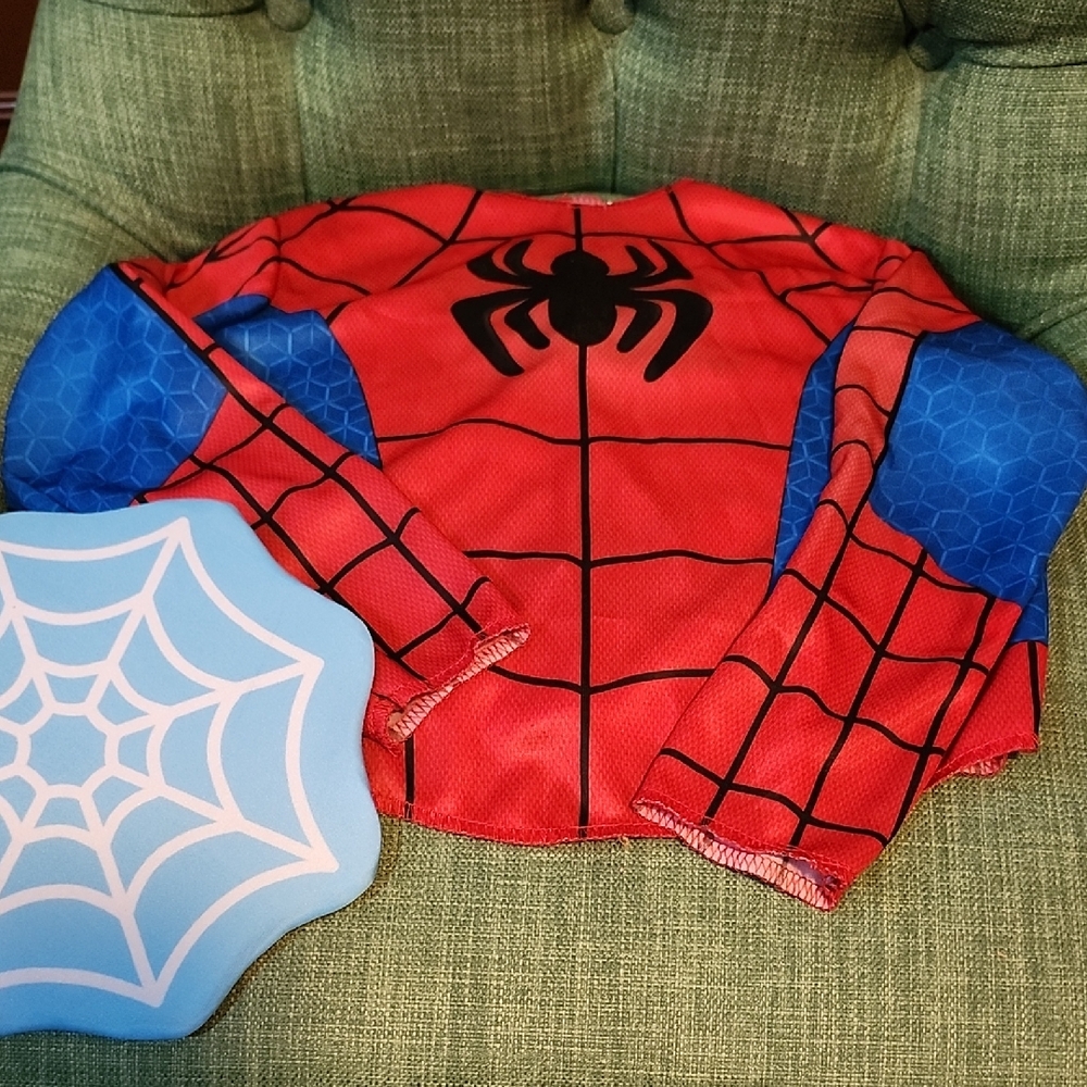 Spiderman Kids Costume Shirt and Hand Web
